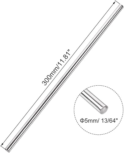 Miniatura 2 de uxcell Varilla redonda sólida de acero inoxidable 304 de 0.197 in x 11.811 in para manualidades de bricolaje - 5 piezas