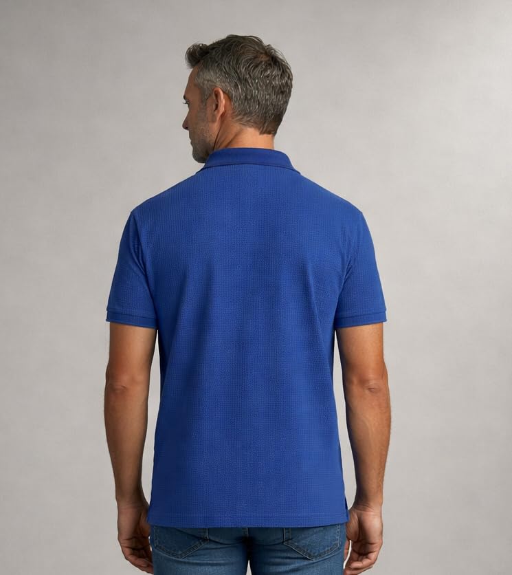Image of Men Regular fit Polo Neck Front Pocket ||Pocket Embroidery Casual Wear T-Shirt||Half Sleeve Side on Sleeve Embroidery|| Button Closer t Shirt for Men