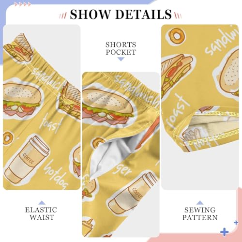 ZZKKO Colorful Fast Food Pattern Boys Pants for Kids Jogger Pants with Pockets S-XL4