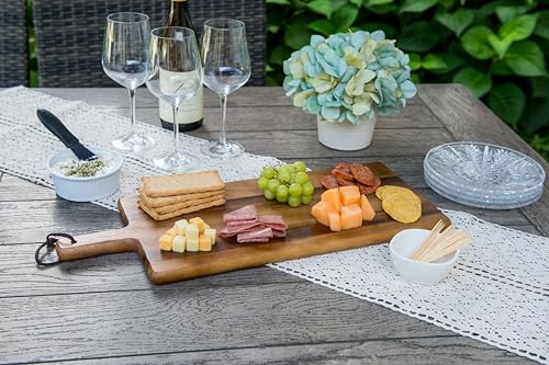 Tabla de cortar y servir de madera de acacia rectangular miniatura 5