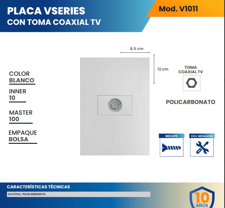 Placa para cable coaxial 2 Imagen adicional