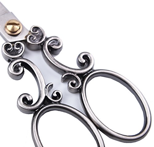 Bihrtc European Vintage Stainless Steel Sewing Scissors Diy Tools Cloud Pattern Dressmaker Shears Scissors For Embroidery, Craft, Art Work & Everyday Use (Silver) #TOP2