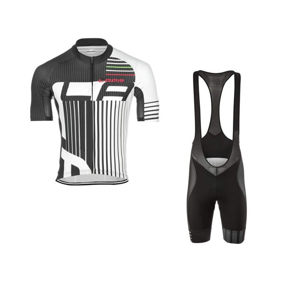 Jinlin Ensemble de Maillot de Cyclisme pour Hommes Cuissard à Bretelles 3D Tenues à Manches Courtes rembourrées Ensemble à séchage Rapide pour vélo de Route VTT