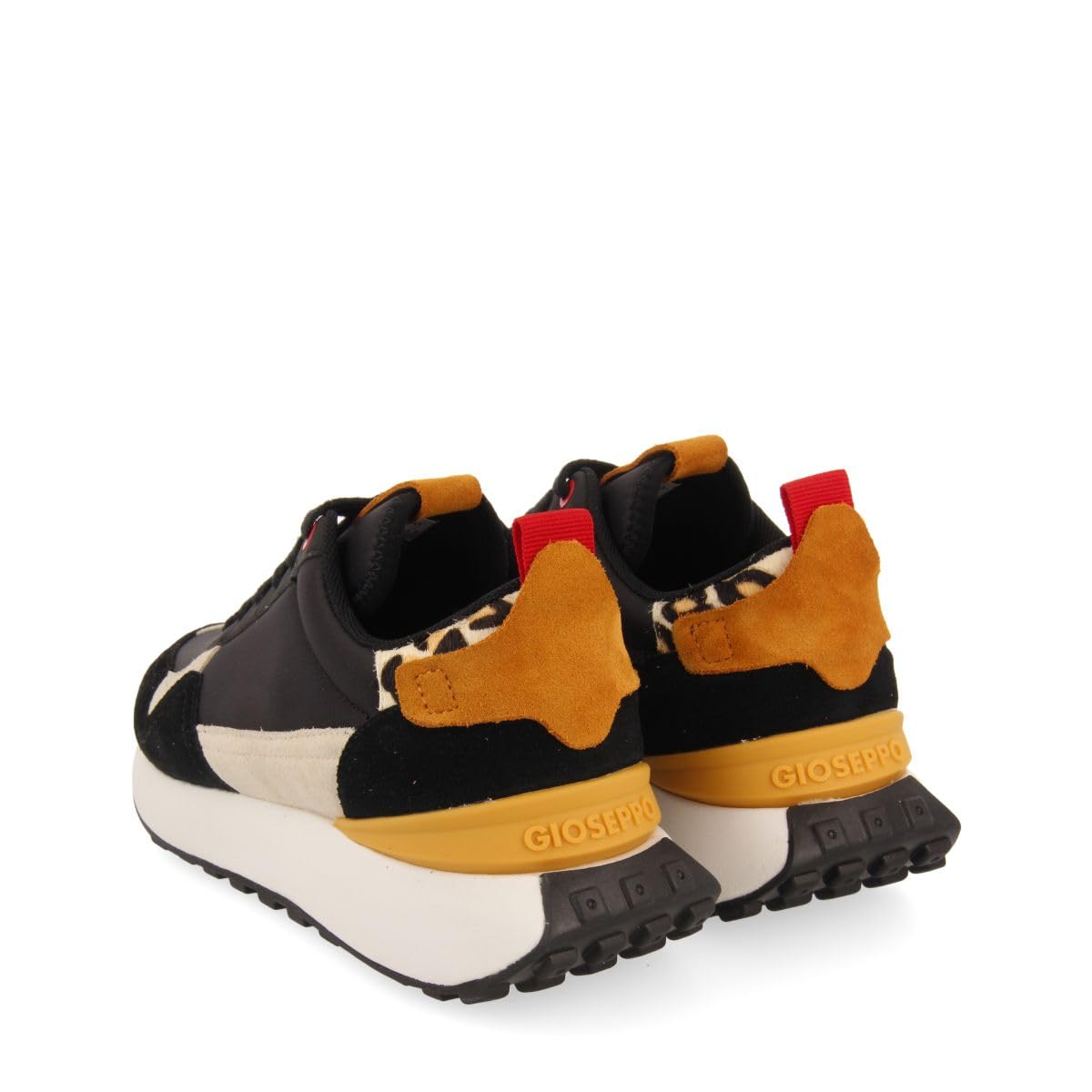 GIOSEPPO Sneakers Negras con Detalle EN Print Animal para Mujer KERBY