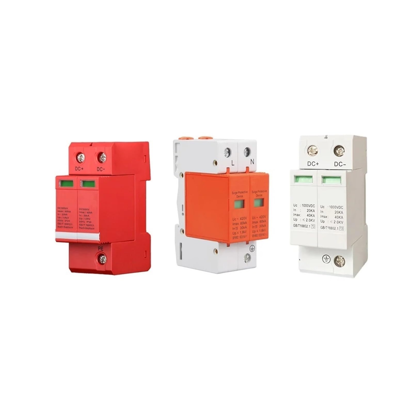 Überspannungsschutz for Photovoltaikanlagen, Überspannungsschutzgerät (SPD), Ableiter, Wechselstrom 220 V, 230, 380, 400, 3/4-polig(3P,DC1000V 30-60KA)