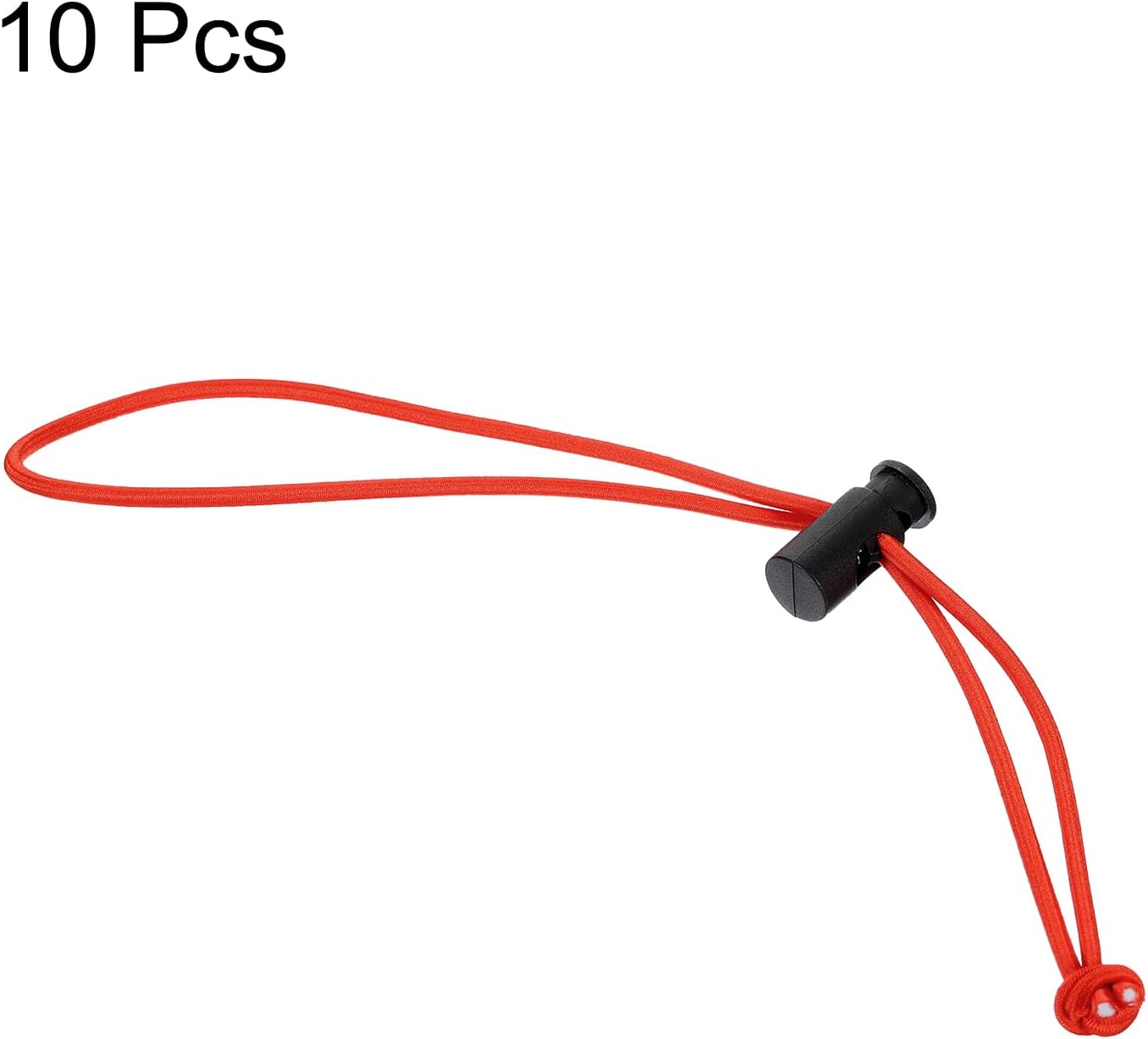 HARFINGTON 10pcs Elastic Cable Tie 9.84" Multipurpose Extra Thick Cable Organizer Adjustable Cable Strap Toggle Tie Reusable Tangle for Home Office Travel, Red image 3