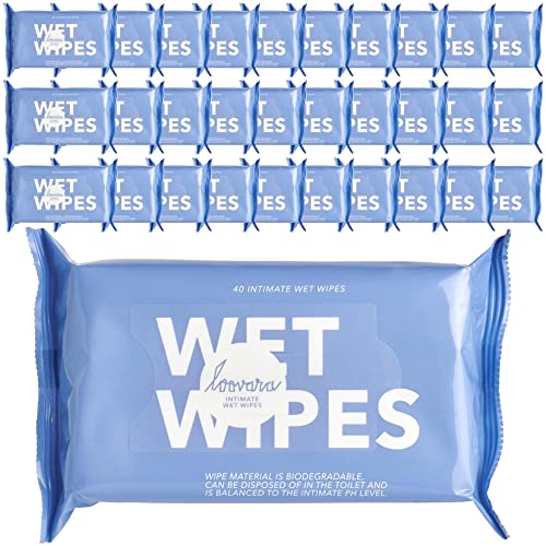 Loovara Lingettes humides intimes 31x40 pièces(1240) Emballage avantageux XXL -WET WIPES- de toilette intime à l'aloe vera, nettoyage et soins humides en voyage et à la maison, hygiène intime Cover