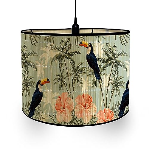 Morbuy Lampshade for Table Lamps, Tropical Forest Print Light Shades Bedside Light Lampshade Wall Light Lamp Shades for Wall Lamp, Bedside Lamp and Floor Lamp, Table Lamp (Toucan)