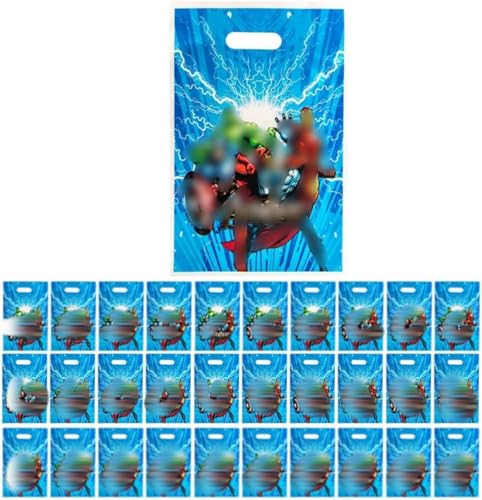 Aisszhao Hero Party Gift Bag 30pcs Boy Party Bags Blue Cartoon Gift Bags for Kids Birthday Party Kids Cartoon Parties Bags fillers Gift Bags with Handle for Boys Birthday Cosplay PartySupplies