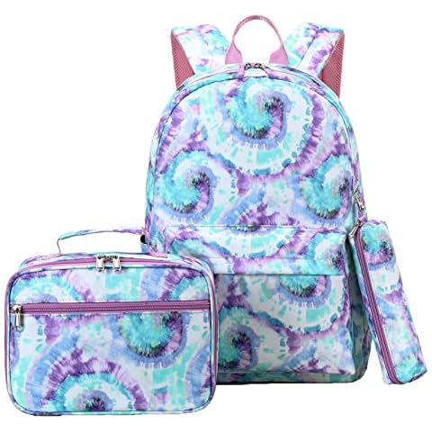 SIVENKE Tie Dye School Backpack Set Cover