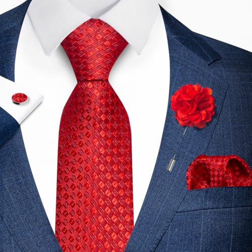 Image of joy alice 70 Colors Ties Set Men Mixed Color Necktie Handkerchief Cufflinks Brooch 3.15 Formal