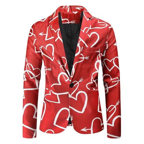 Valentin Day Tuxedo Suits for Men Heart Print One Button Blazer Jacket+Long Pants+Vest 3 Pcs Holiday Suit Set2
