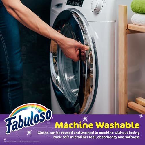 Image of Fabuloso Microfiber Cleaning Cloths, Purple, 13x13 in, 12 Count