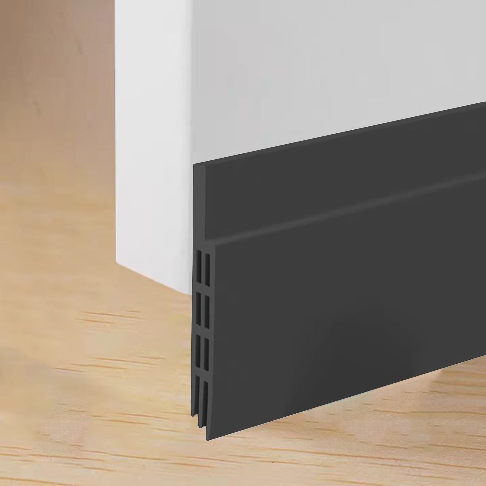 2 Pack 39"/1M Draft Excluder for Doors, Door Seal for Energy Saving, Self Adhesive Door Draft Excluder Soundproof Weather Proof Draught Excluder for Doors Blak