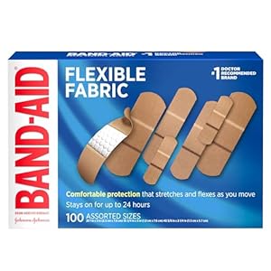 Band-Aid Brand Flexible Fabric Adhesive Bandages for Wound Care & First Aid, Assorted Sizes, 100 ct