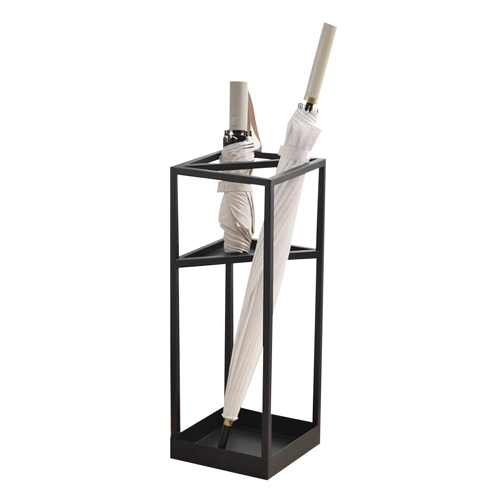WQPMNYG Indoor & Outdoor Square Umbrella Stand - Stylish Black Holder for Long & Short Umbrellas Perfect for Entryway Hallway Home & Office Decor.