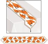 Printed Grad Cap Table Runner (orange) Party Accessory  (1 count) (1/Pkg)