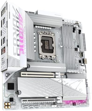 GIGABYTE B860M AORUS Elite WIFI6E ICE Intel Core Ultra (Series 2) LGA 1851 Motherboard, mATX, DDR5, 3X M.2, PCIe 5.0, USB-C, WIFI6E, 2.5GbE LAN, EZ-Latch