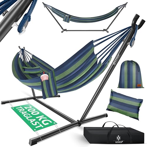 KESSER® Hängematte Lake mit Gestell, Doppel für 2 Personen, 200kg...