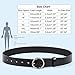 WERFORU Women Casual Dress Belt Genuine Leather Belt with Round Buckle,Black,Suit Pant Size 29-34 inches