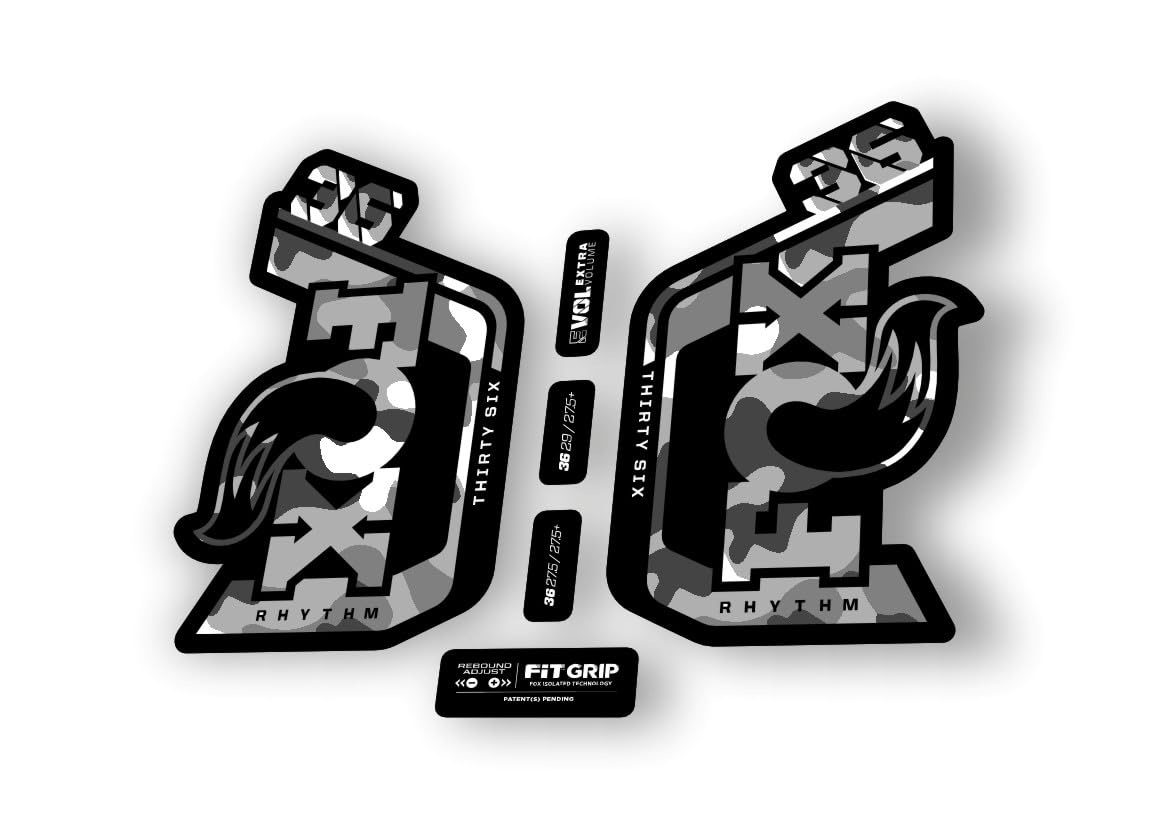 Fork Replacement Decal Sticker Compatibale for Fox 36 Rhythm 2024 Series White Camo (Matte)