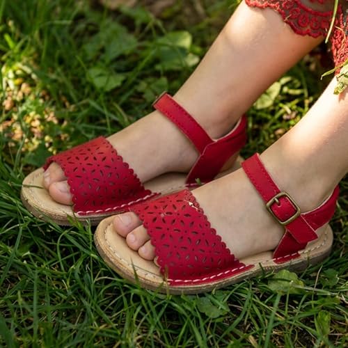 Image of THEE BRON Toddler Girls Vintage Open Toe Sandals Cushioned Comfy Summer Dress Shoes
