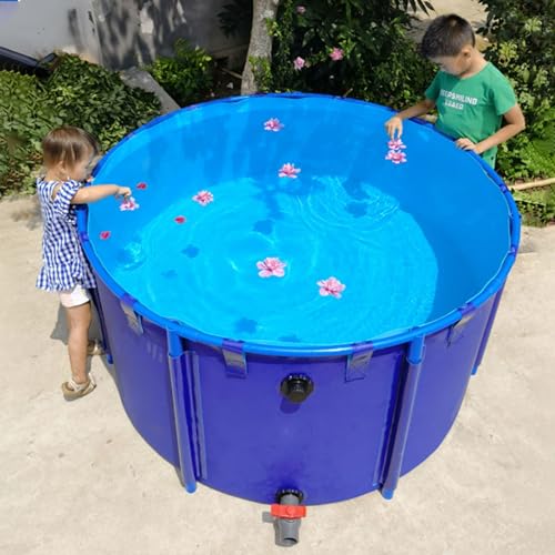 WLCGYD Piscinas Desmontables Acero/Piscina Marco Piscina De Estructura, Estanque De Lona para Peces, Estanque Elevado para Peces, para Adultos Y Niños, 1,2 M(1.8X1M - 2543L/672GAL (D X H))