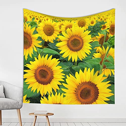 Tapisserie murale tournesol grand format décoration salon et tenture de chambre