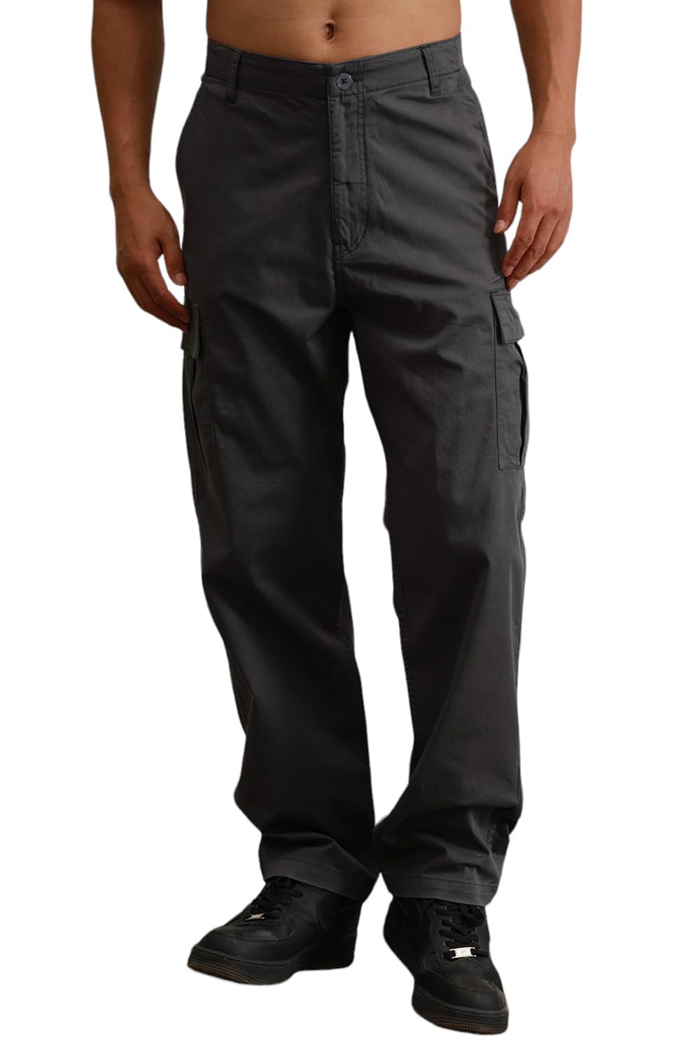 hubberholme Men Smart Casual Summer Cotton Loose Fit Mid-Rise Trousers 59-picture-49
