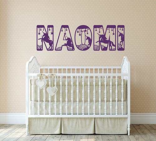 Vinilo decorativo unicornio personalizado para pared miniatura 7