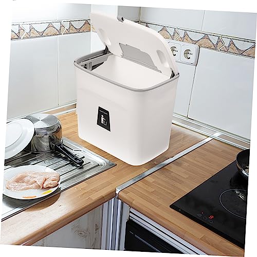 Caneca de basura rectangular blanca para pared STOBAZA miniatura 6