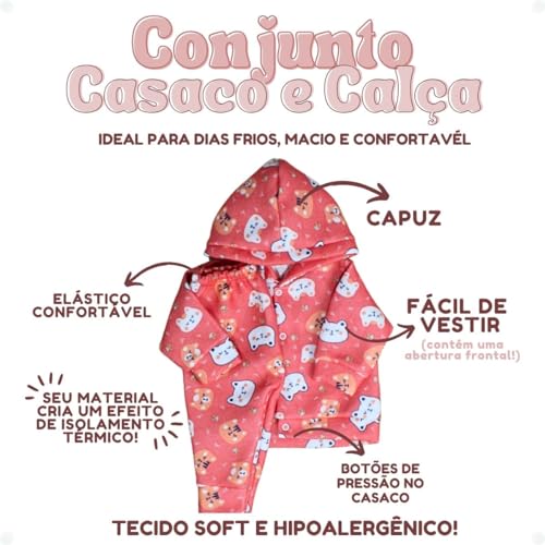Kit 2 Conjuntos Soft Inverno Infantil Roupa De Bebê Frio (Menina, 01)