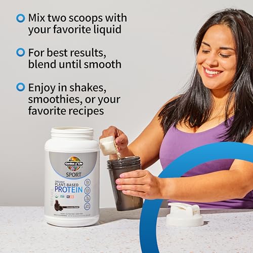 Image of Garden of Life Organic Vegan Protein Powder with Probiotics, BCAAs, NSF Certified, Gluten Free & Sport, Non GMO, Sport Protein Powder, 19 Servings, Chocolate (Pack of 6)