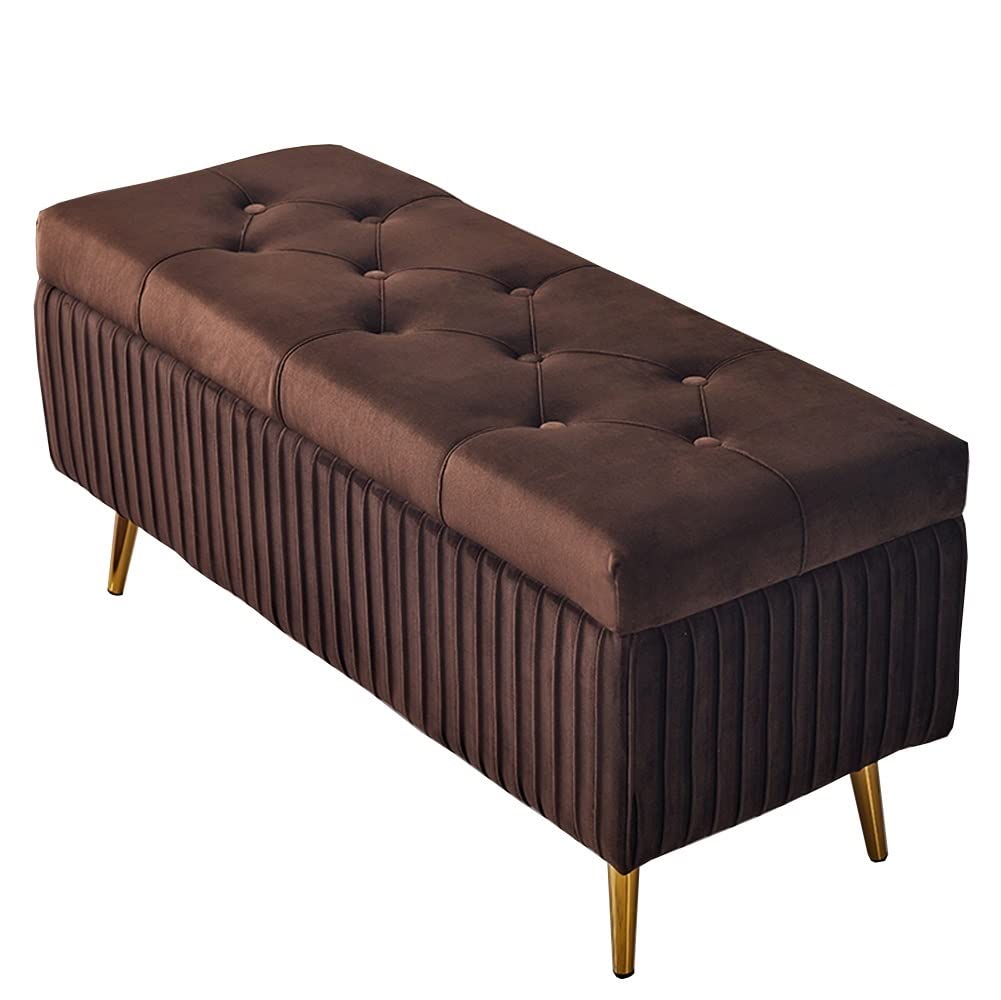 Pouf repose-pieds coffre : optimisez l'espace de votre salon avec ce banc de rangement de 150 kg