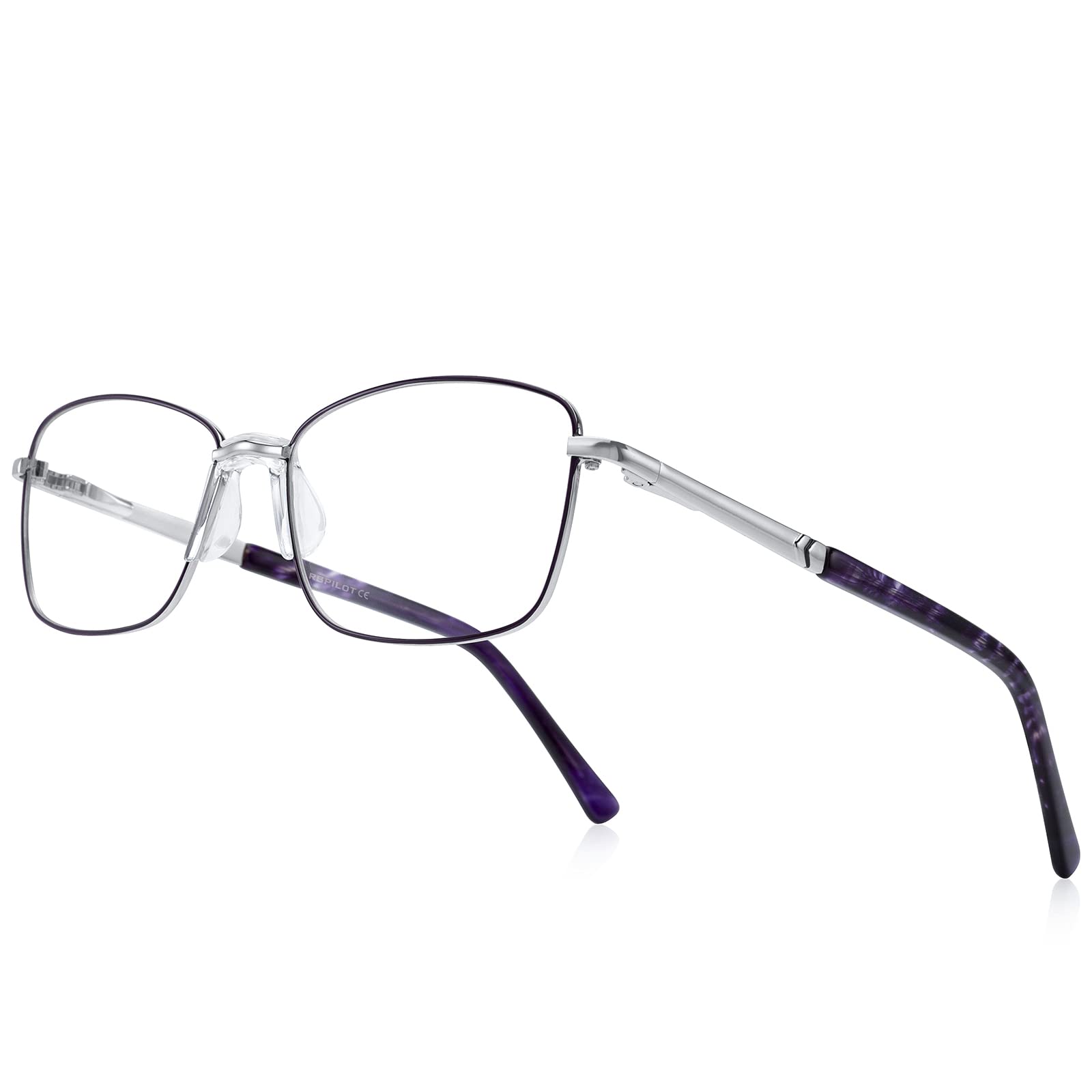 RB. Pilot Reading Glasses for Women Blue Light Blocking Computer Glasses Spring Hinge Readers Metal Frame Acetate Legs