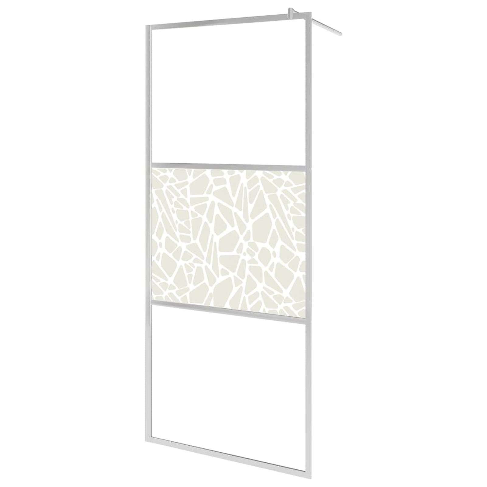 BAZZI Mampara de ducha de cristal templado para ducha de cristal de ducha, pared de cristal templado y piedra, 80 x 195 cm