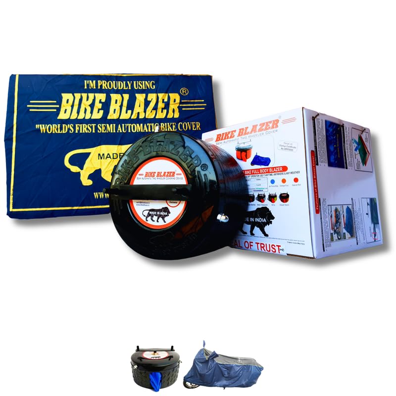 Image of BIKEBLAZER Semi-Automatic Full Body Bike Covers - Heavy Duty Device | Water Resistant | UV Safe | 100% Dust Proof | Anti-Theft & Scratch Proof Covers, Compatible with All Triumph Motorcycles BMN