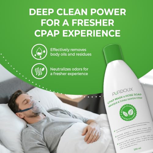 image for Purdoux CPAP Mask & Hose Soap Unscented(Pack of 3 Bottles, 250ML / 8.4