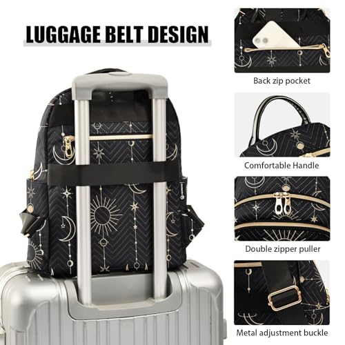 Image of ALAZA Sun Moon Stars Witch Small Backpack Purse for Women Travel Bag Fashion Daypack Back Pack Shoulder Bag