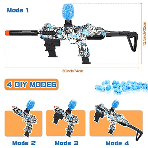 Izokee Combination Electric Gel Ball Blaster Gun, 4 Modes Automatic Splatter Ball Gun With 40000+ Water Beads, For Outdoor Activities - Shooting Team Game, Gifts For Boys Girls Birthday Christmas #TOP2