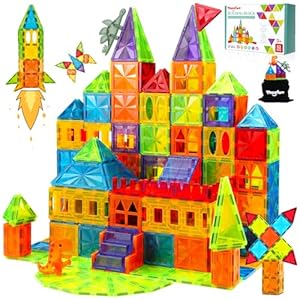 Magnetic Tiles, 52pcs Magnetic Building Blocks for Kids Magnet Blocks Toys for 3 4 5 6 7 Year Old Boys Girls Creative Animals Educational Construction STEM Toys Gifts for Kids