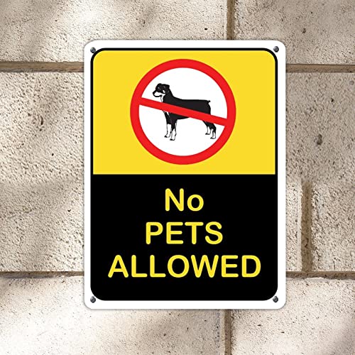 Panneau en étain No Pets Allowed de 40x30 cm pour portail