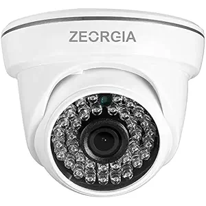ZEORGIA 2MP Full HD IR Dome Night Vision/CCTV Home Security White Color, 3.6Mm Lens Angle Night Video Dome Camera