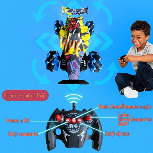 Carrinho de Controle Remoto Recarregável Infantil Drift 4x4