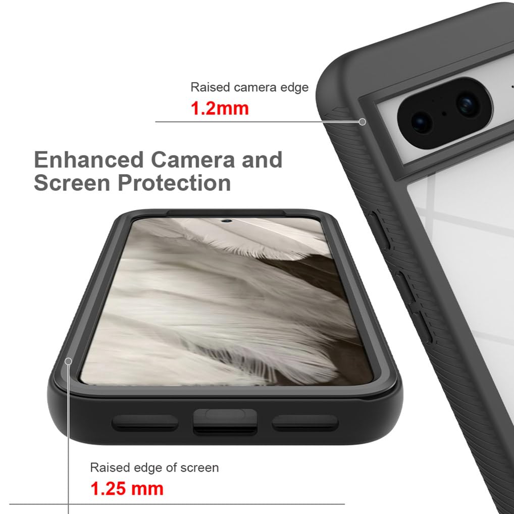 Trasparente Cover per Google Pixel 7 PRO, Rugged Custodia Full Body
