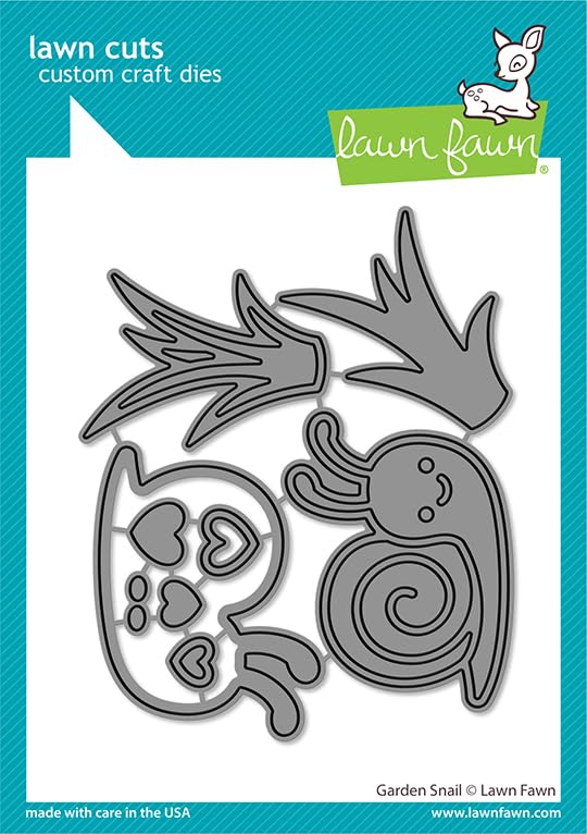 Lawn Fawn Garden Snail Steel Die - with Grass and Hearts, medium
