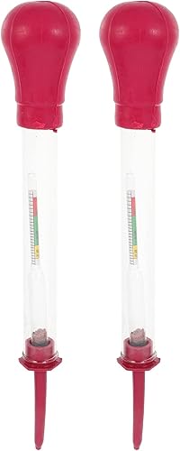 ULTECHNOVO 2 unids hidrómetro de electrolito Batería automotriz Batería de coche Batería automática Vidrio Electro- Hidrómetro hidráulico Medidor de