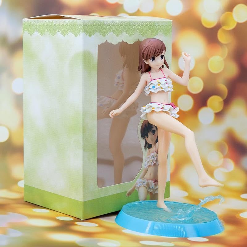 【限定値下げ】外箱付きとある科学の超電磁砲S御坂美琴水着フィギュア全高約65セン 駿河屋 -<中古>御坂美琴 水着フィギュア 全高約65センチVer