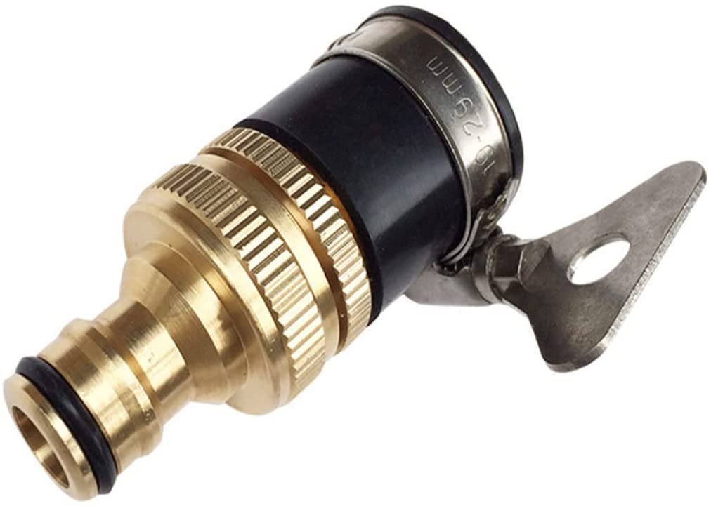 2 connettori da giardino per raccordo per tubo in ottone/tubo universale, adattatore maschio nero, rubinetto dell'acqua rapido e in pollici per collegare connettori filettati in rame dorato