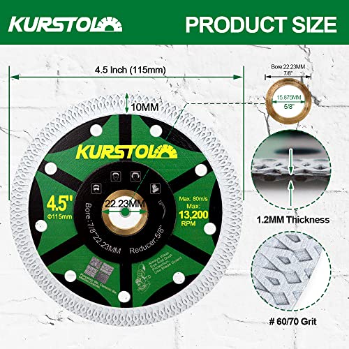 KURSTOL Diamond Tile Cutting Disc, 4.5"/115mm Super Thin Diamond Cutting Wheel - Image 3